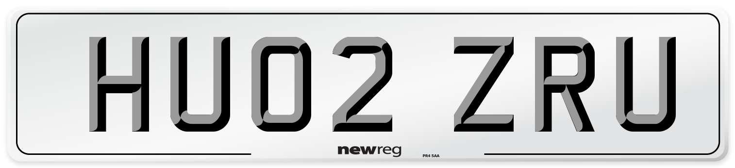 HU02 ZRU Number Plate from New Reg